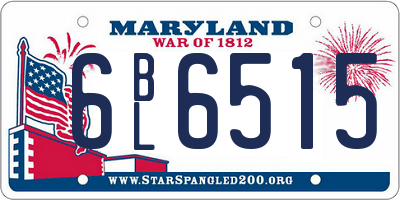 MD license plate 6BL6515