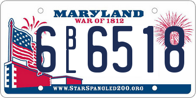 MD license plate 6BL6518