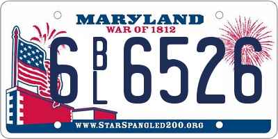 MD license plate 6BL6526