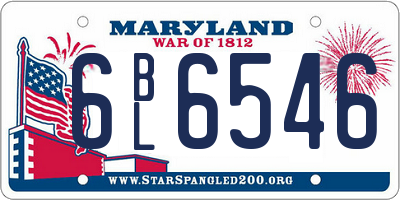 MD license plate 6BL6546
