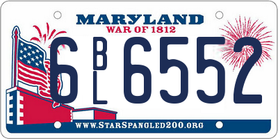 MD license plate 6BL6552