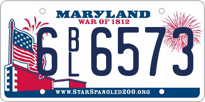 MD license plate 6BL6573