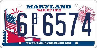 MD license plate 6BL6574