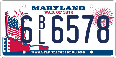 MD license plate 6BL6578