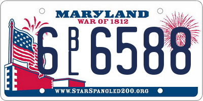 MD license plate 6BL6588