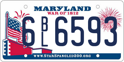 MD license plate 6BL6593