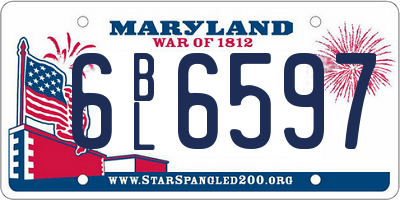MD license plate 6BL6597