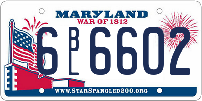 MD license plate 6BL6602