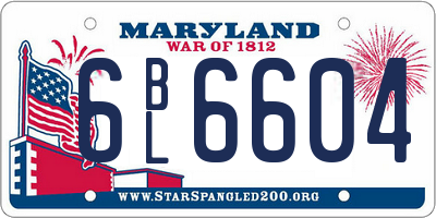 MD license plate 6BL6604