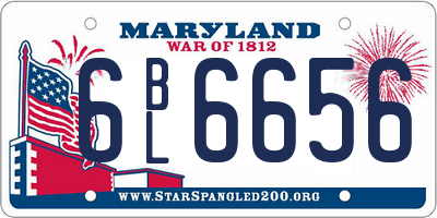 MD license plate 6BL6656
