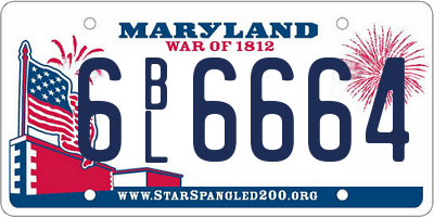 MD license plate 6BL6664
