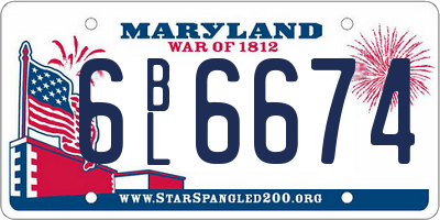 MD license plate 6BL6674