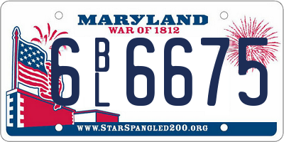 MD license plate 6BL6675