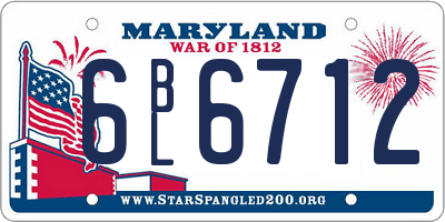 MD license plate 6BL6712