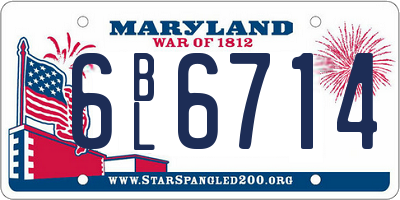 MD license plate 6BL6714