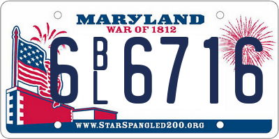 MD license plate 6BL6716