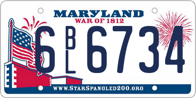 MD license plate 6BL6734
