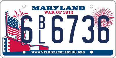 MD license plate 6BL6736