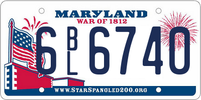 MD license plate 6BL6740
