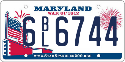 MD license plate 6BL6744