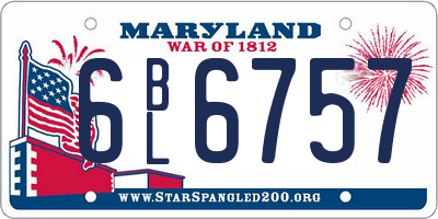 MD license plate 6BL6757