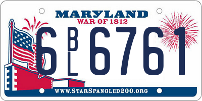 MD license plate 6BL6761
