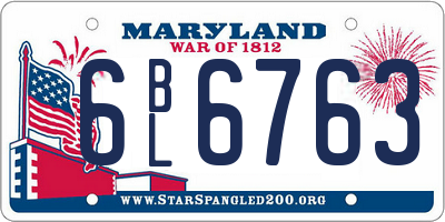 MD license plate 6BL6763