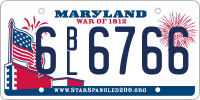 MD license plate 6BL6766
