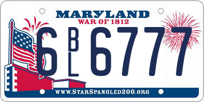 MD license plate 6BL6777
