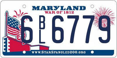 MD license plate 6BL6779
