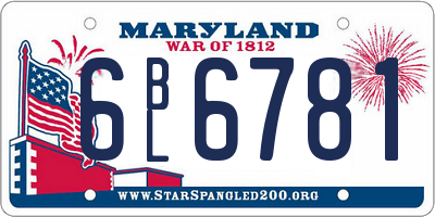 MD license plate 6BL6781