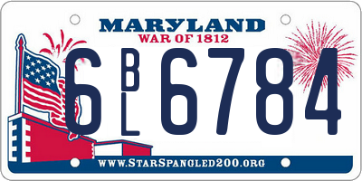 MD license plate 6BL6784