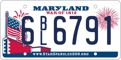 MD license plate 6BL6791