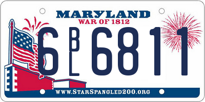 MD license plate 6BL6811