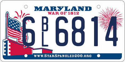 MD license plate 6BL6814