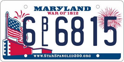 MD license plate 6BL6815