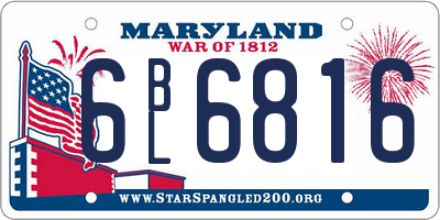 MD license plate 6BL6816