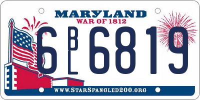 MD license plate 6BL6819