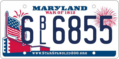 MD license plate 6BL6855
