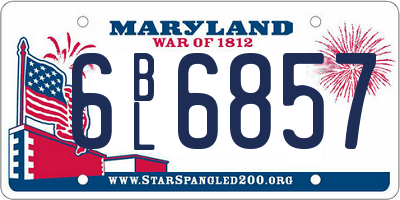 MD license plate 6BL6857