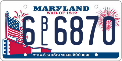 MD license plate 6BL6870