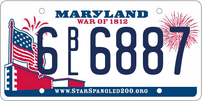 MD license plate 6BL6887