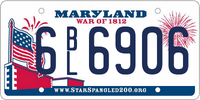 MD license plate 6BL6906