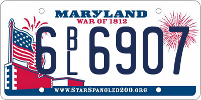 MD license plate 6BL6907