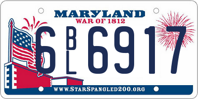 MD license plate 6BL6917