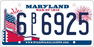MD license plate 6BL6925