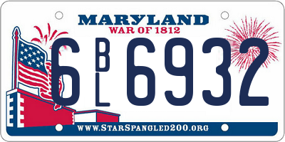 MD license plate 6BL6932