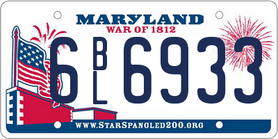 MD license plate 6BL6933