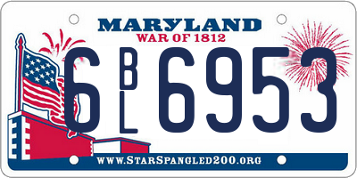 MD license plate 6BL6953