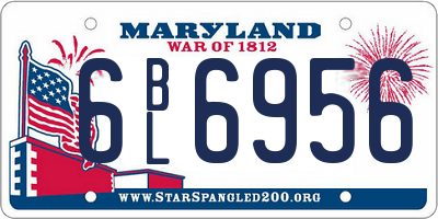 MD license plate 6BL6956